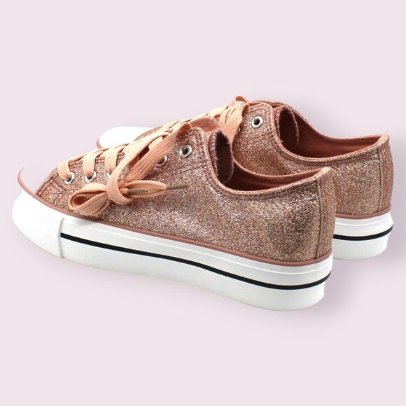 Olivia Miller Women's Corsano Glitter Lace up Sneakers Women's Shoes - Picture 7 of 8